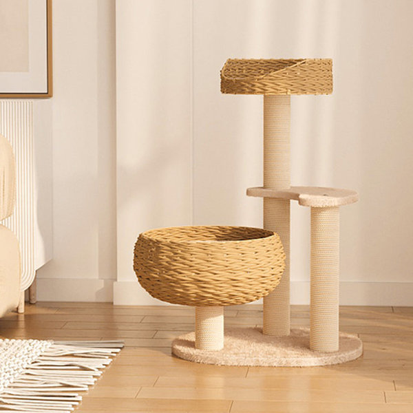 Happy & Polly 35" Sleeping in the Bowl Cat Tree & Reviews Wayfair